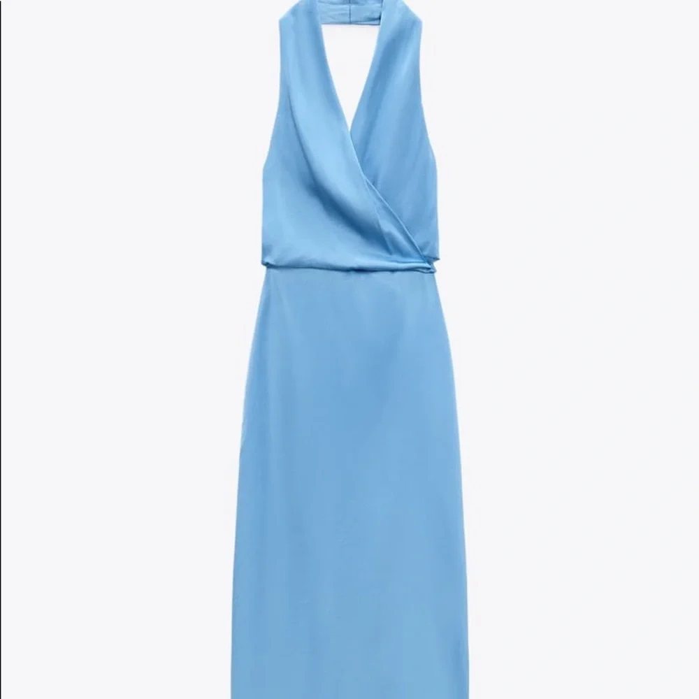 Zara Satin Effect Midi Dress - Picture 11 of 14